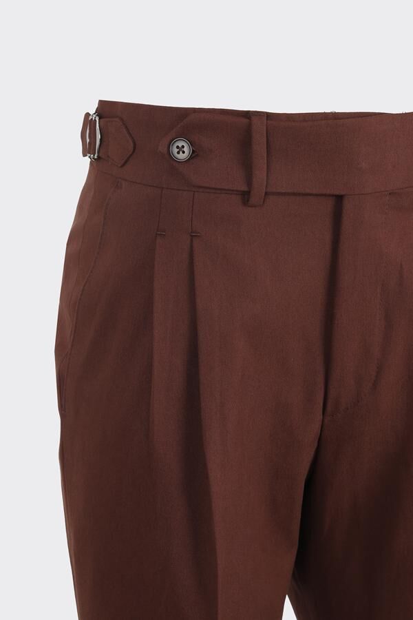 Giverny Çift Pile Pantolon Kahverengi - 48