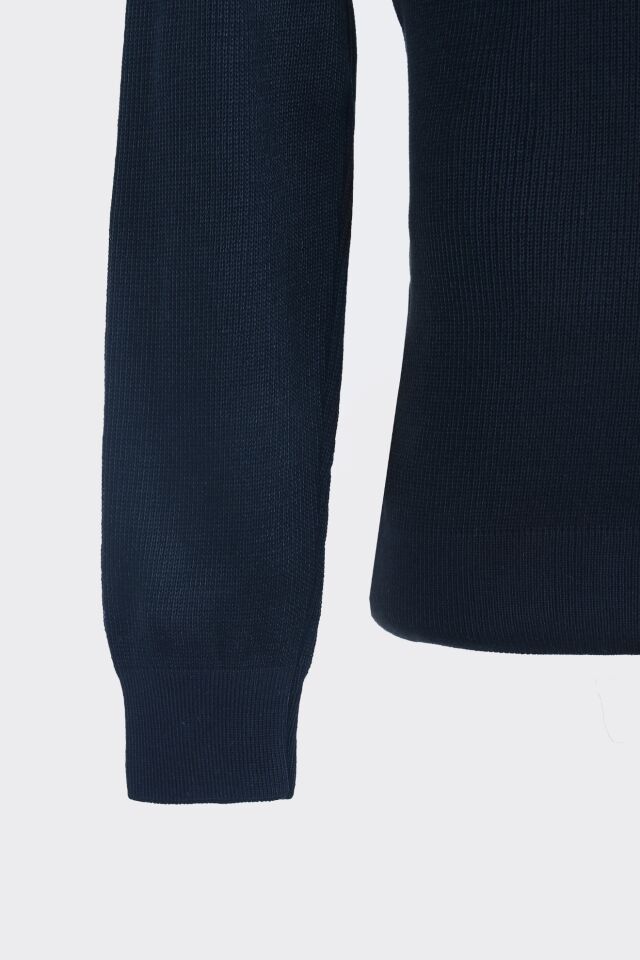 Düğm. Polo Yaka Triko Lacivert - XXL