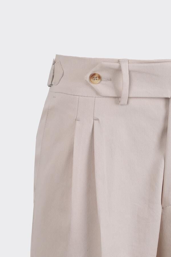 Giverny Çift Pile Pantolon Bej - 48