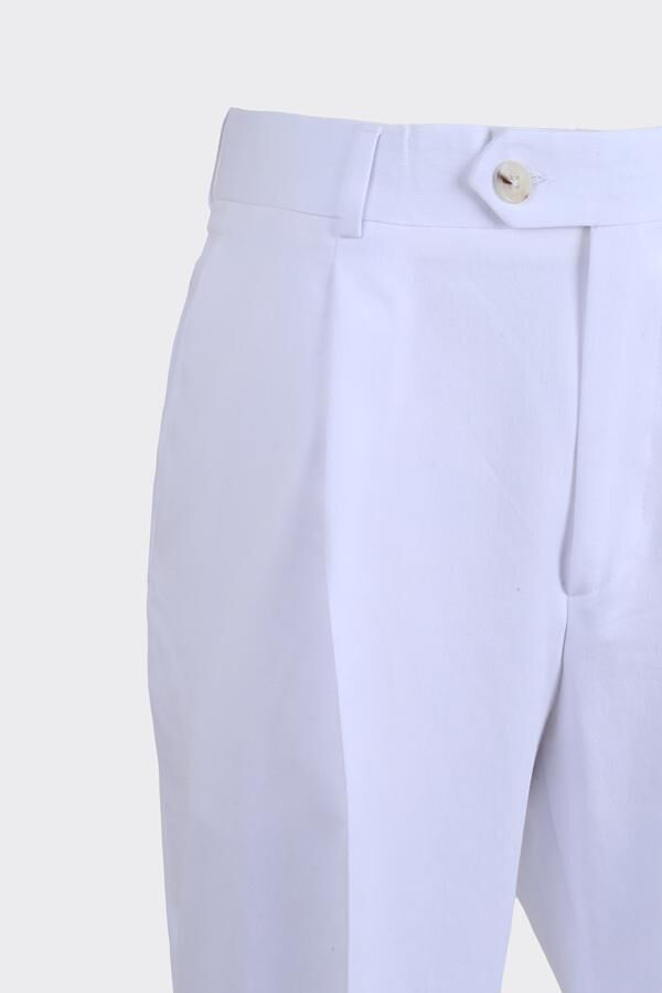 Barcelona Modern Fit Pantolon Beyaz - 42
