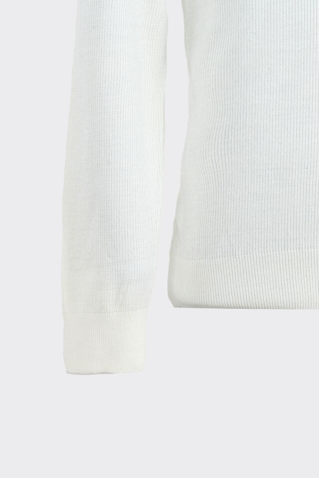 Düğm. Polo Yaka Triko Ekru - XL