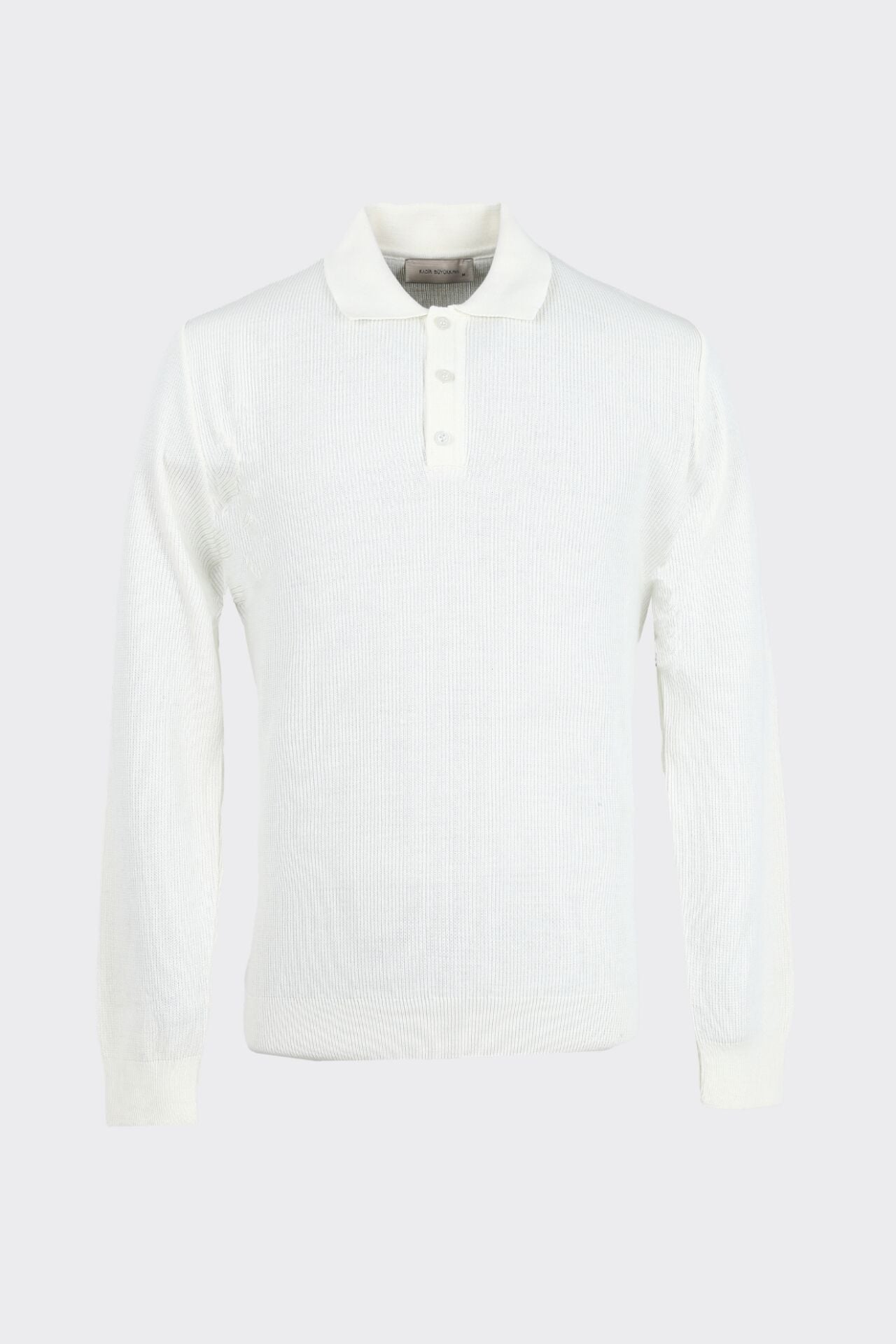 Düğm. Polo Yaka Triko Ekru - XXL