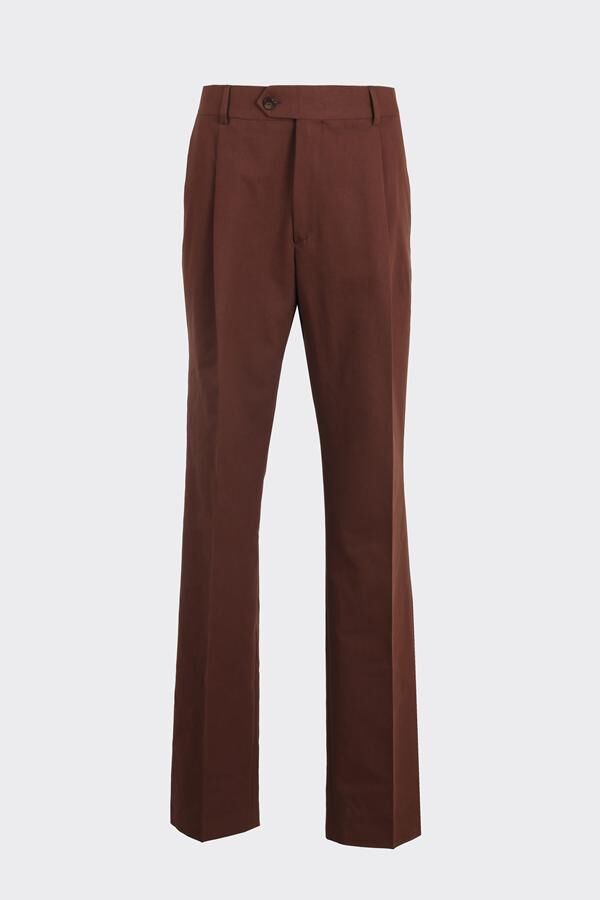 Barcelona Modern Fit Pantolon Kahverengi - 46