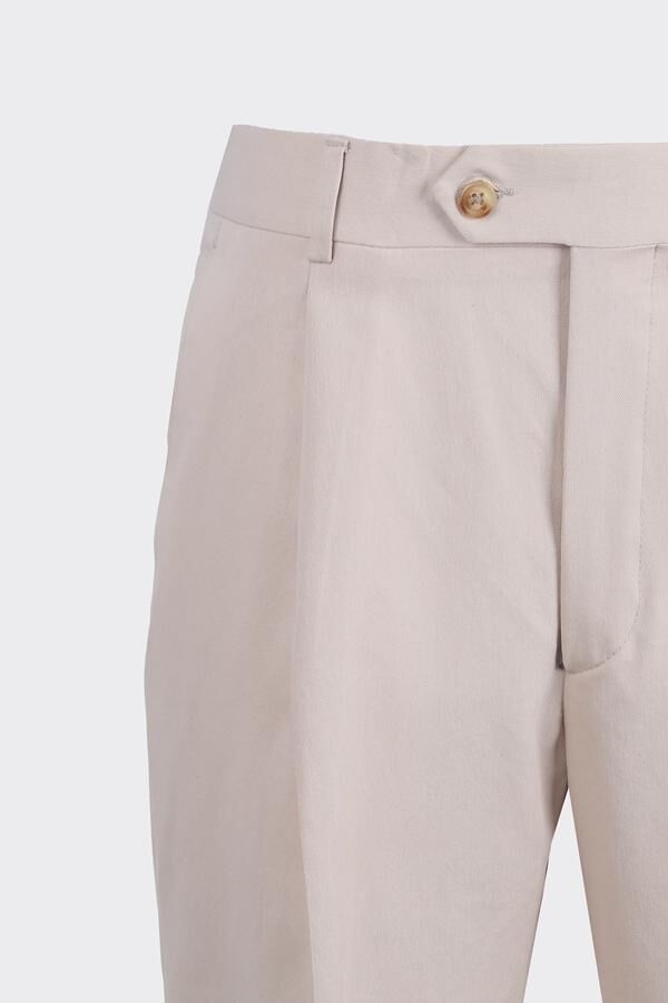 Barcelona Modern Fit Pantolon Ekru - 46