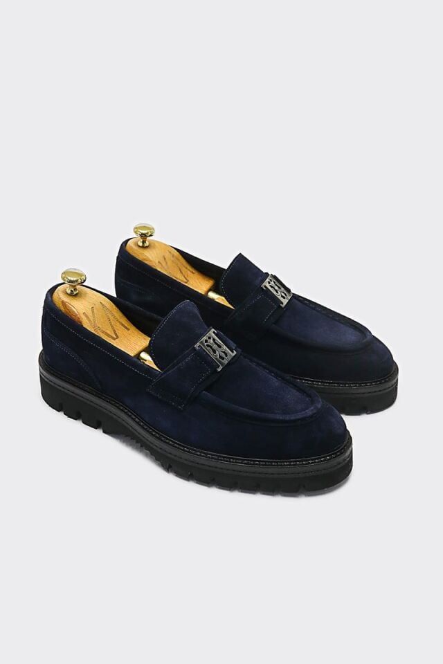 Loafer Ayakkabı Lacivert Süet - 43