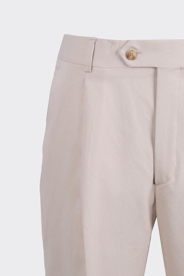 Barcelona Modern Fit Pantolon Ekru - 48