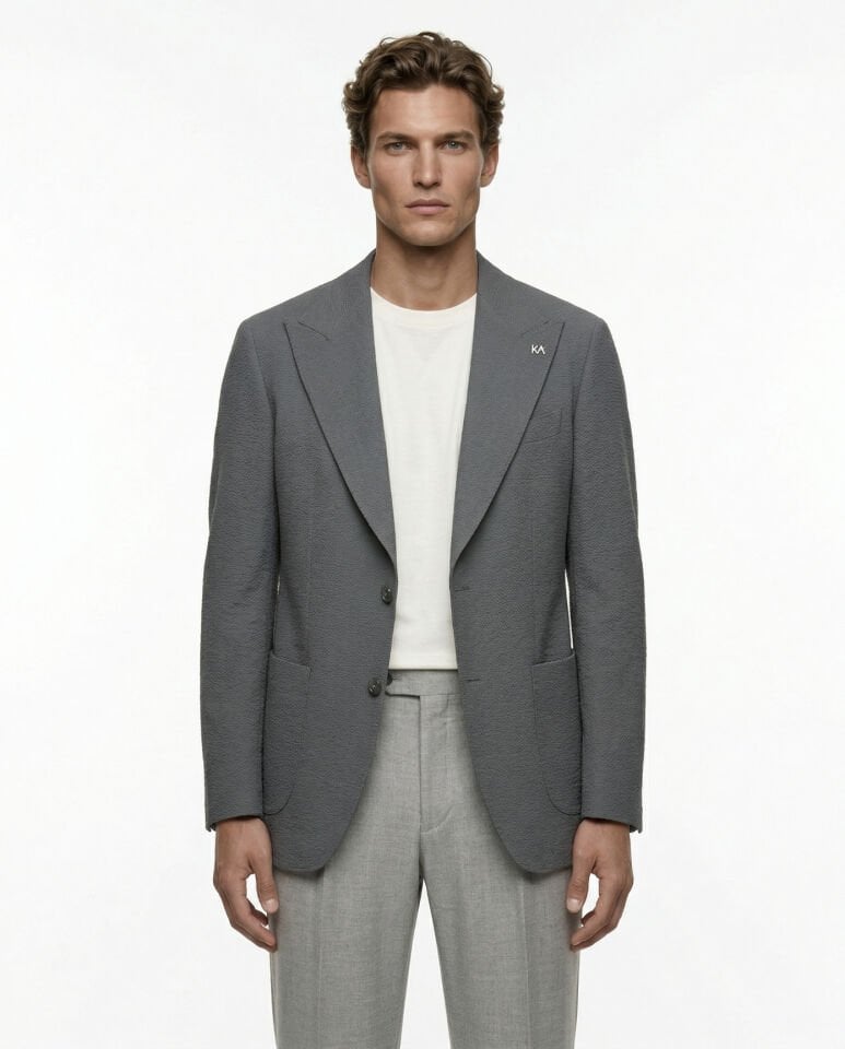 Grid Ceket Antrasit - 52