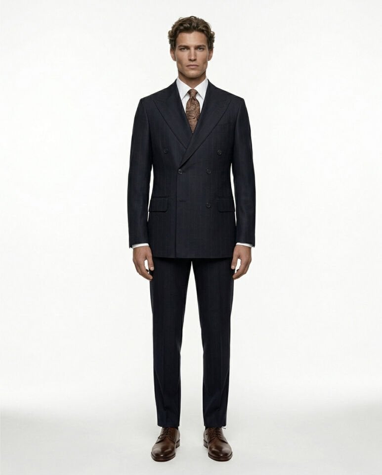 Angelico Kruvaze Takım Elbise Lacivert - 50