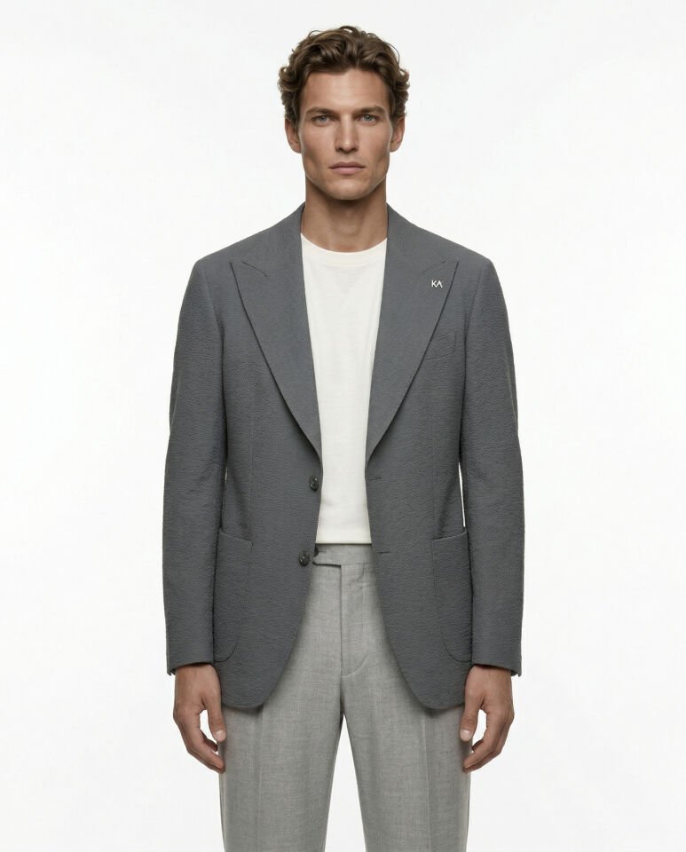 Grid Ceket Antrasit - 46