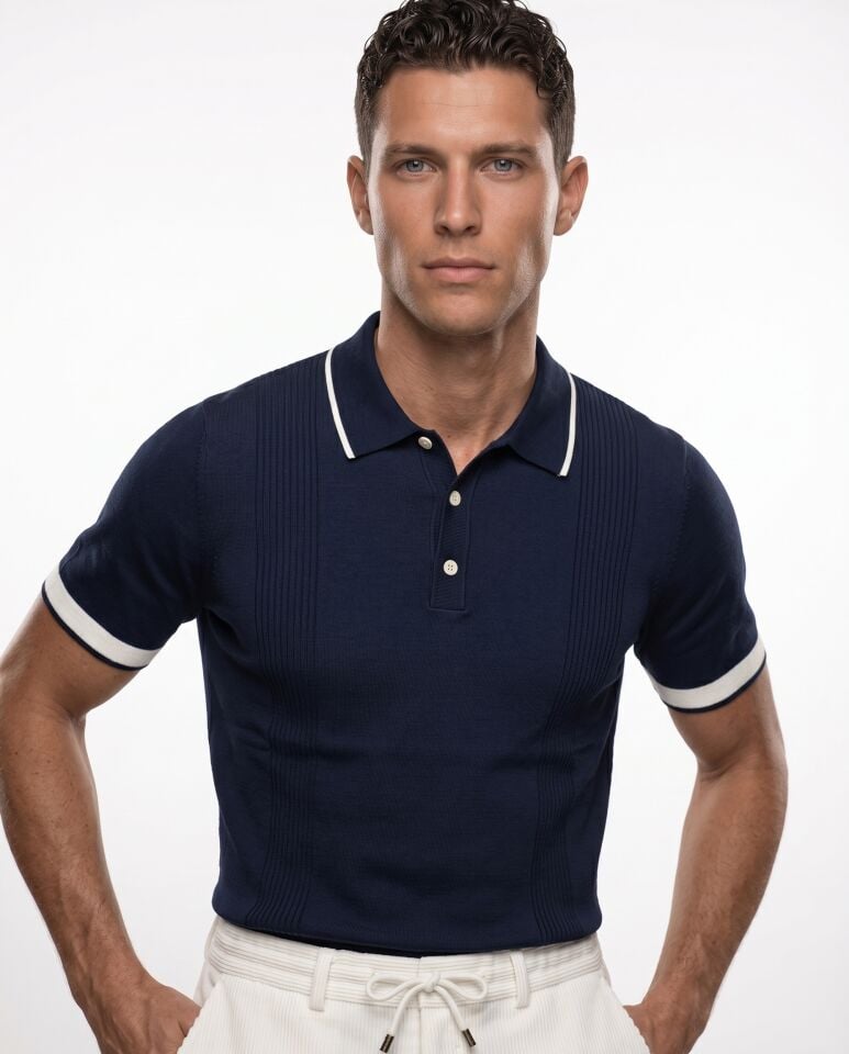 Bellagio Polo Triko T-Shirt Lacivert - L