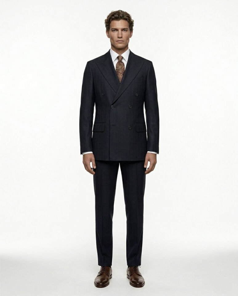 Angelico Kruvaze Takım Elbise Lacivert - 52