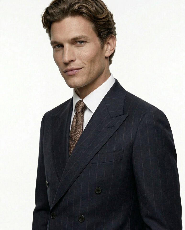 Angelico Kruvaze Takım Elbise Lacivert - 52