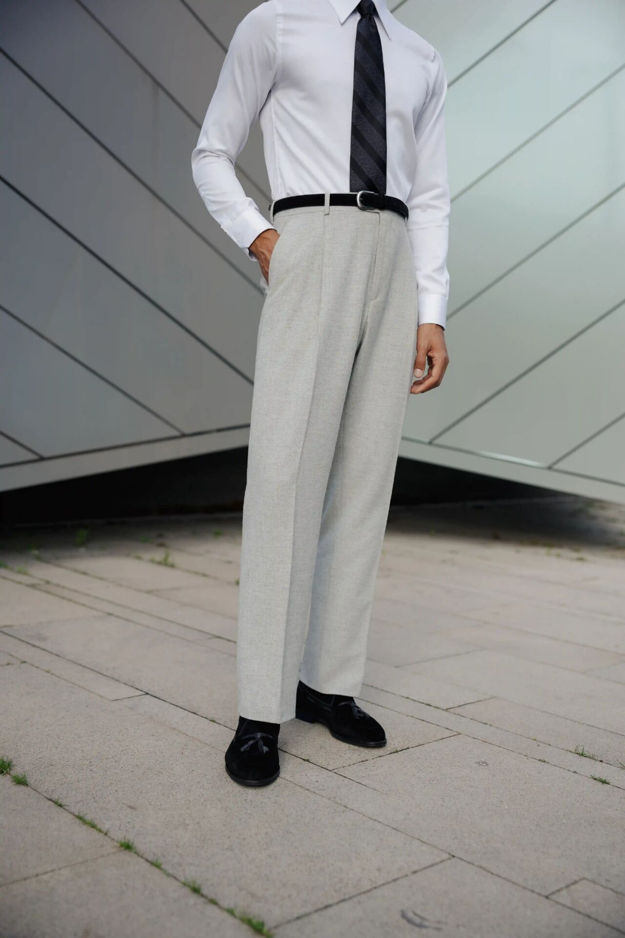 Soho Modern Fit Pantolon Gri - 46