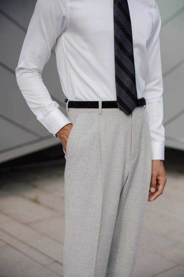 Soho Modern Fit Pantolon Gri - 48