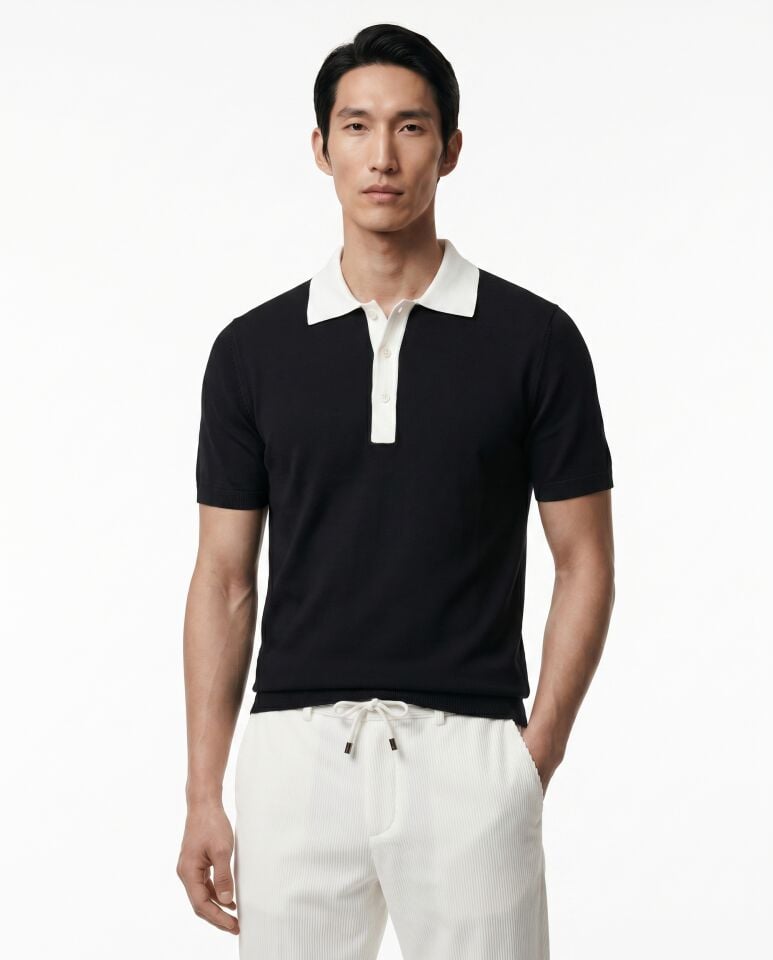 Core Knit Triko T-Shirt Siyah - XXL