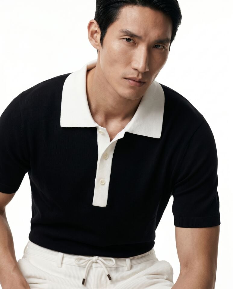Core Knit Triko T-Shirt Siyah - XXL