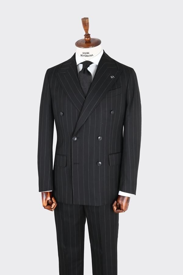 Kruvaze Takım Elbise Siyah - 46