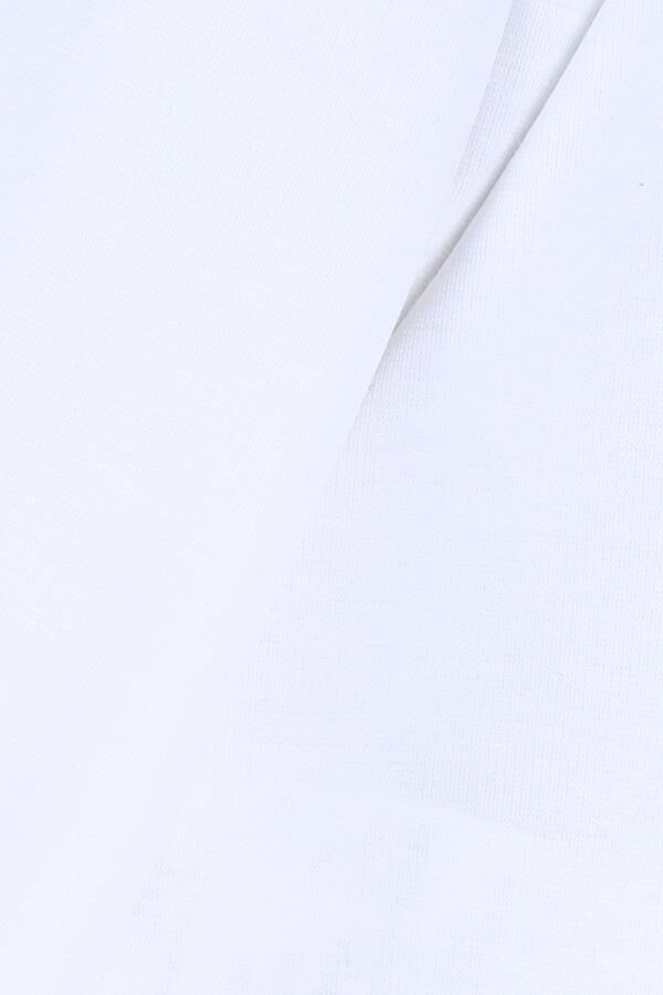 T-shirt blanc à col montant et manches courtes - L