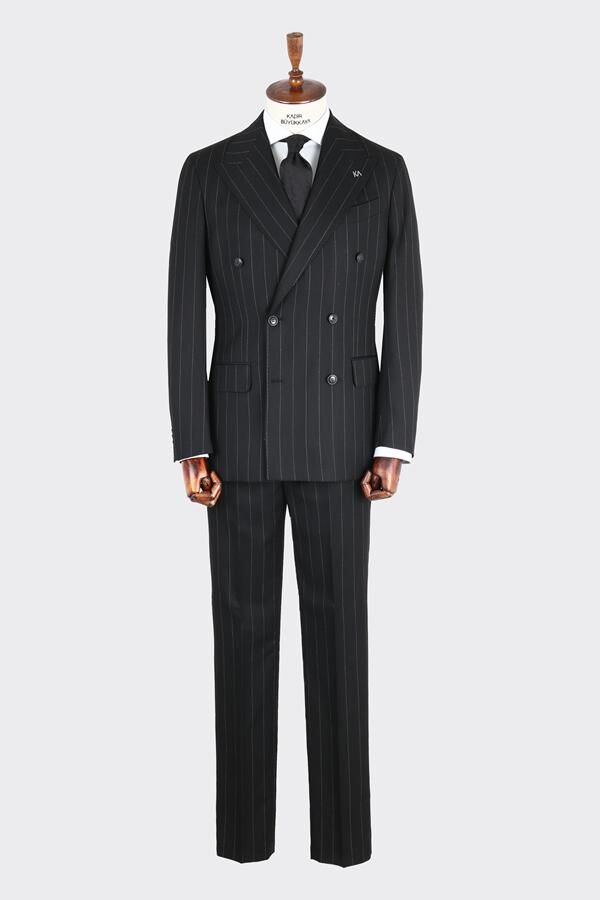 Kruvaze Takım Elbise Siyah - 56