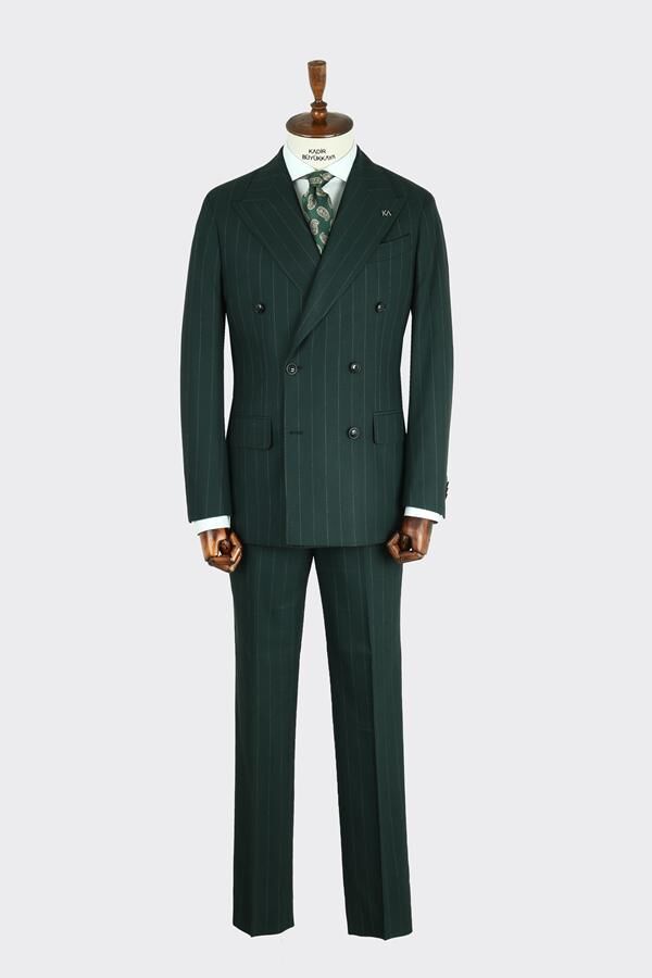 Kruvaze Takım Elbise Yeşil - 56