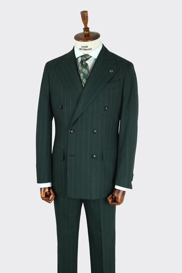 Kruvaze Takım Elbise Yeşil - 56
