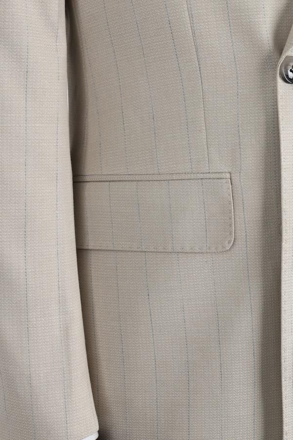 Kruvaze Takım Elbise Bej - 48