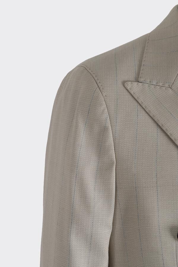 Kruvaze Takım Elbise Bej - 50