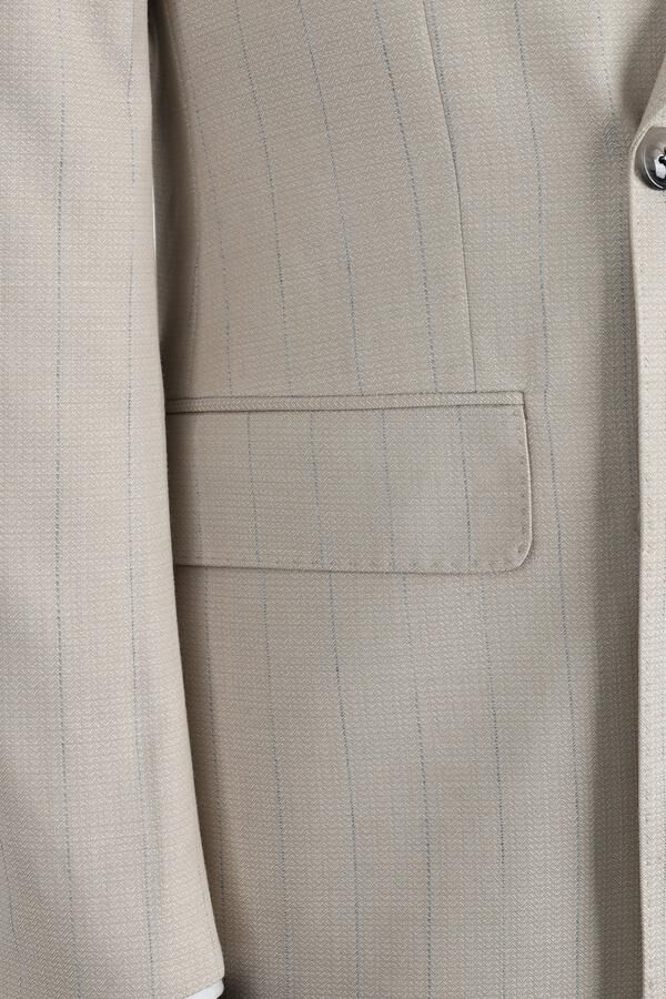 Kruvaze Takım Elbise Bej - 54