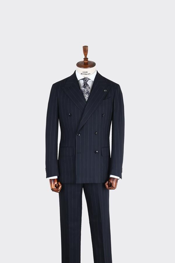Kruvaze Takım Elbise Koyu Lacivert - 46
