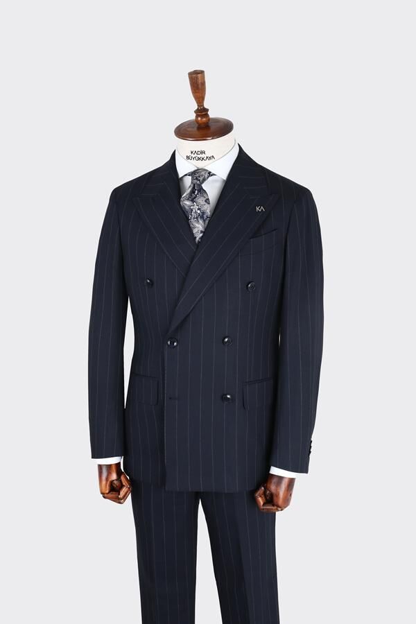 Kruvaze Takım Elbise Koyu Lacivert - 48