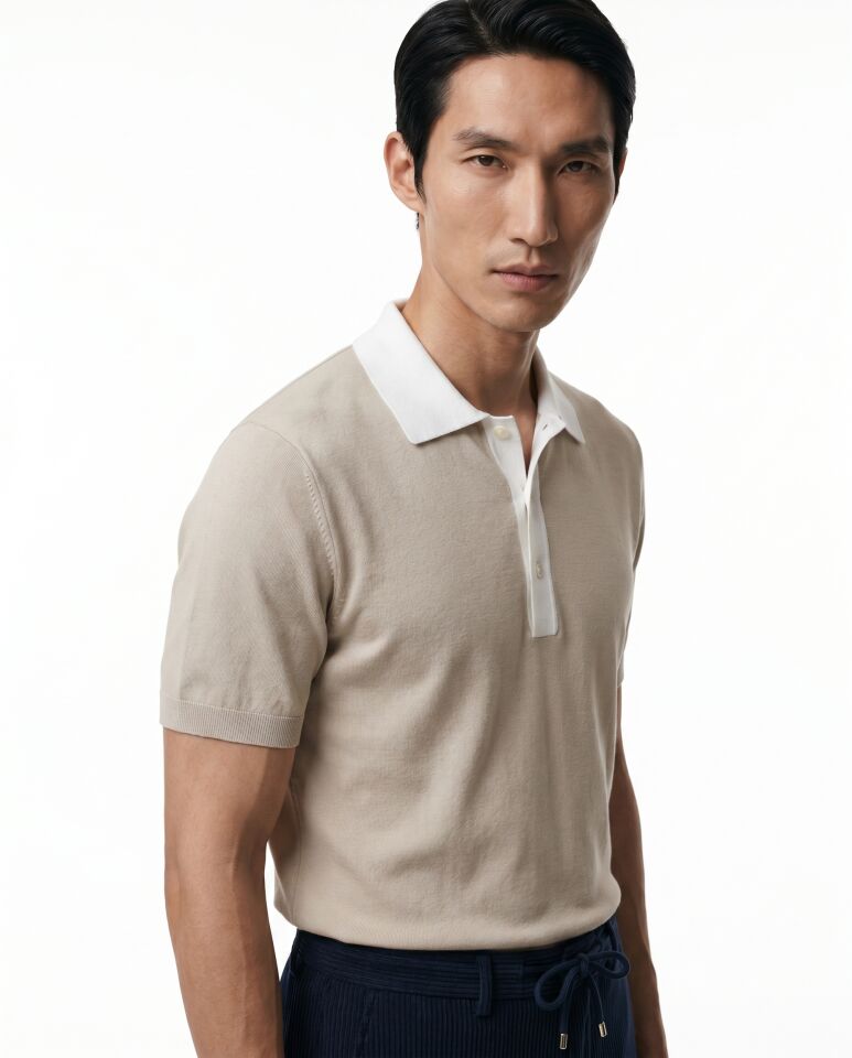 Core Knit Triko T-Shirt Bej - L