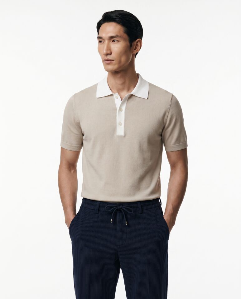Core Knit Triko T-Shirt Bej - L
