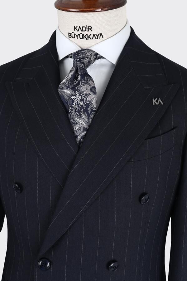 Kruvaze Takım Elbise Koyu Lacivert - 56