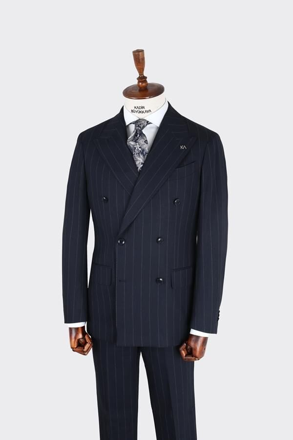 Kruvaze Takım Elbise Koyu Lacivert - 56