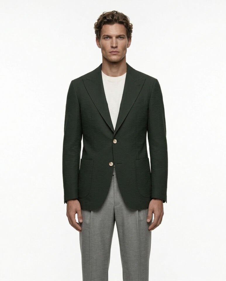 Grid Ceket Haki - 58