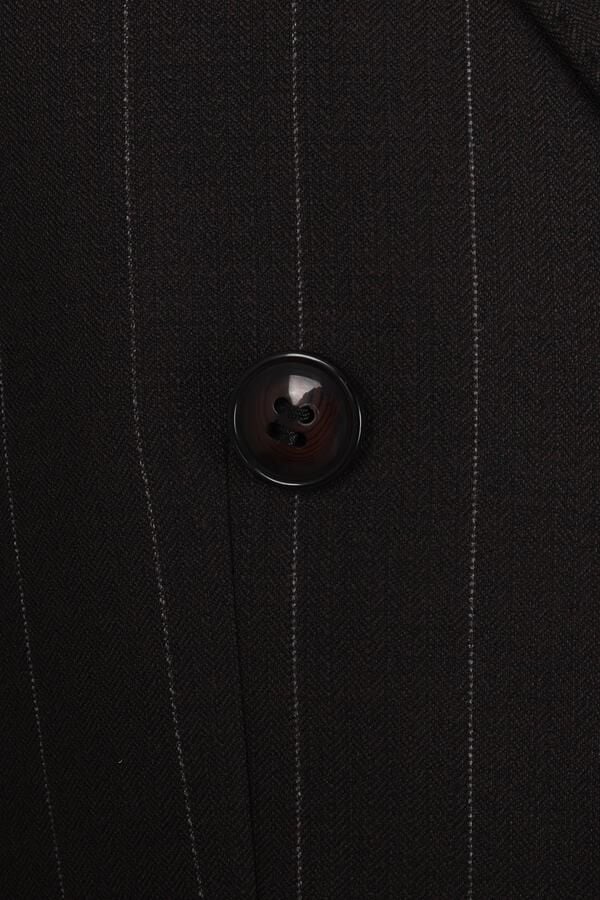 Kruvaze Takım Elbise Kahverengi - 48