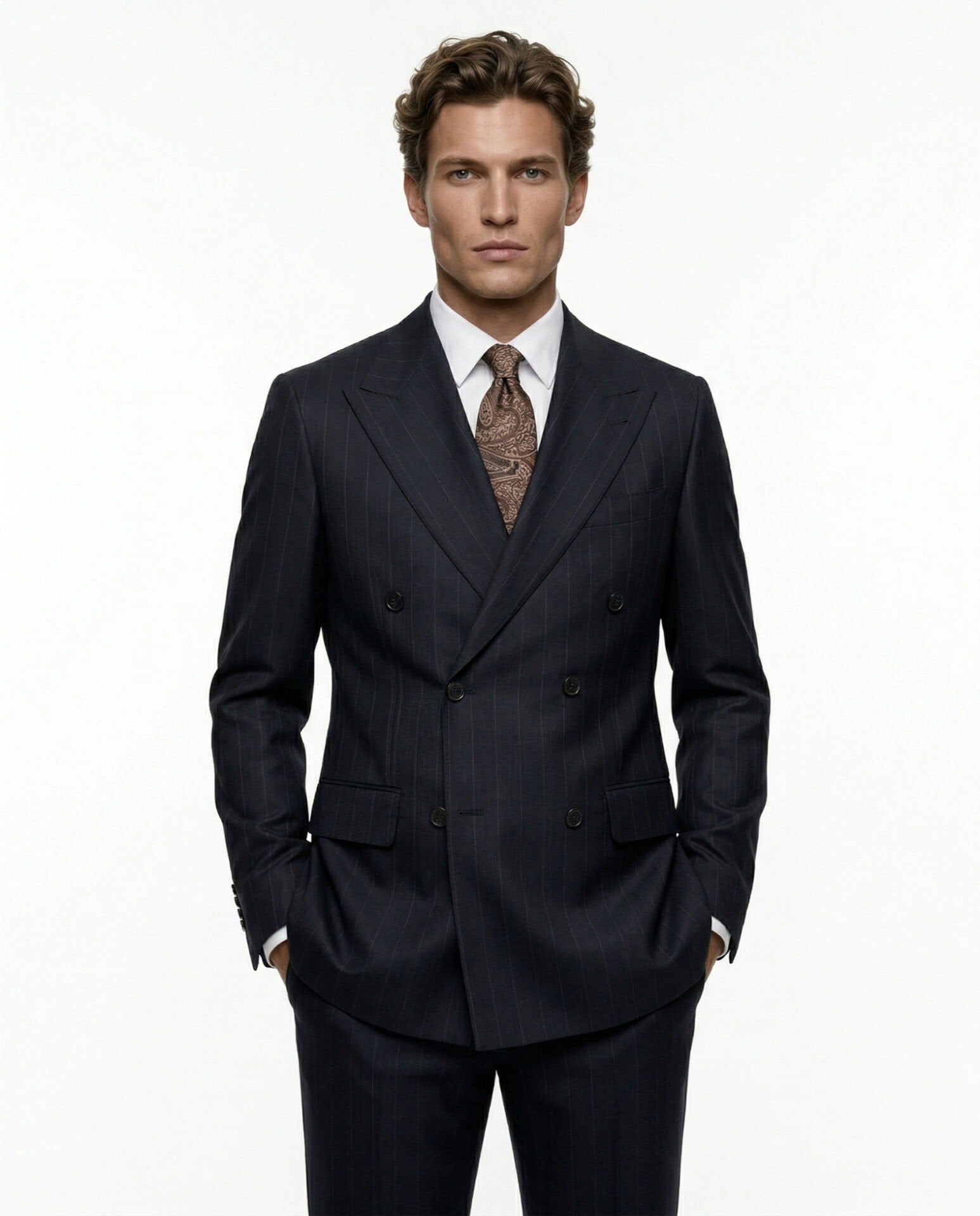 Angelico Kruvaze Takım Elbise Lacivert - 58