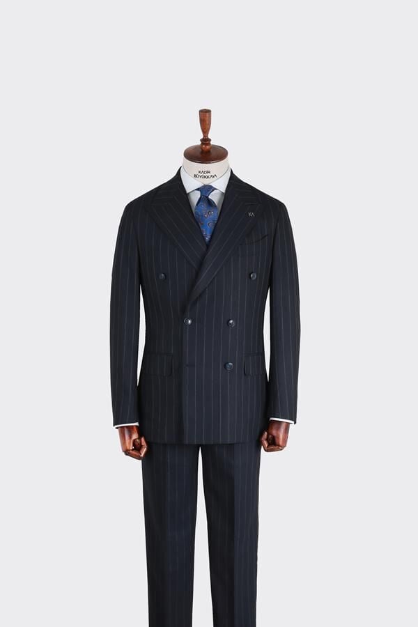 Kruvaze Takım Elbise Lacivert - 46