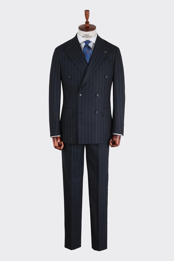 Kruvaze Takım Elbise Lacivert - 48
