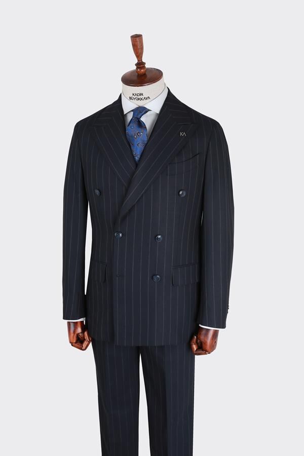 Kruvaze Takım Elbise Lacivert - 48
