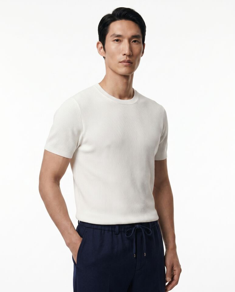 Classico Triko T-Shirt Beyaz - M