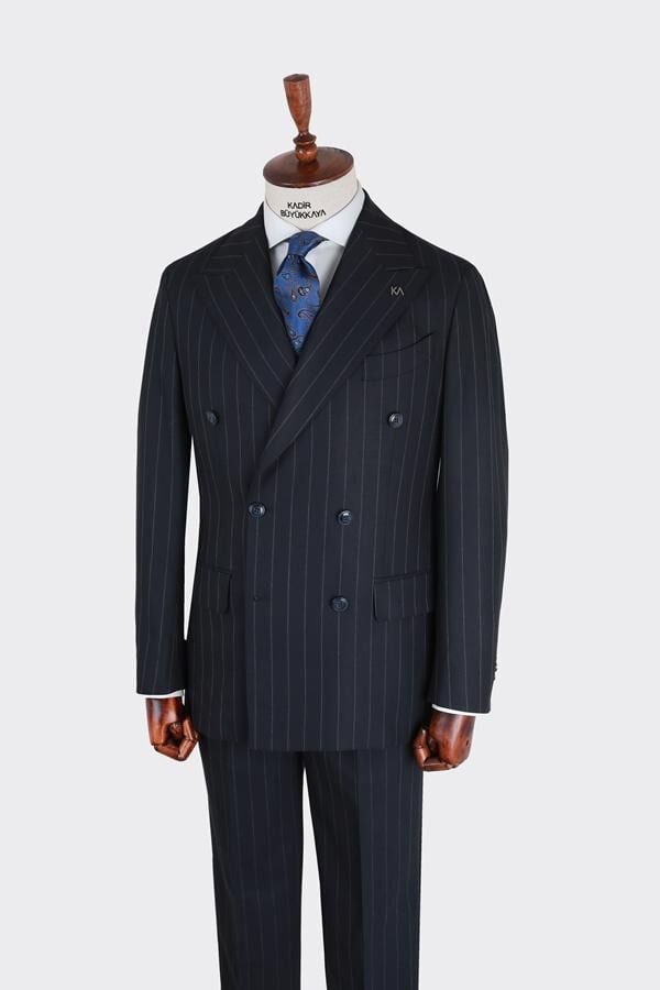 Kruvaze Takım Elbise Lacivert - 54