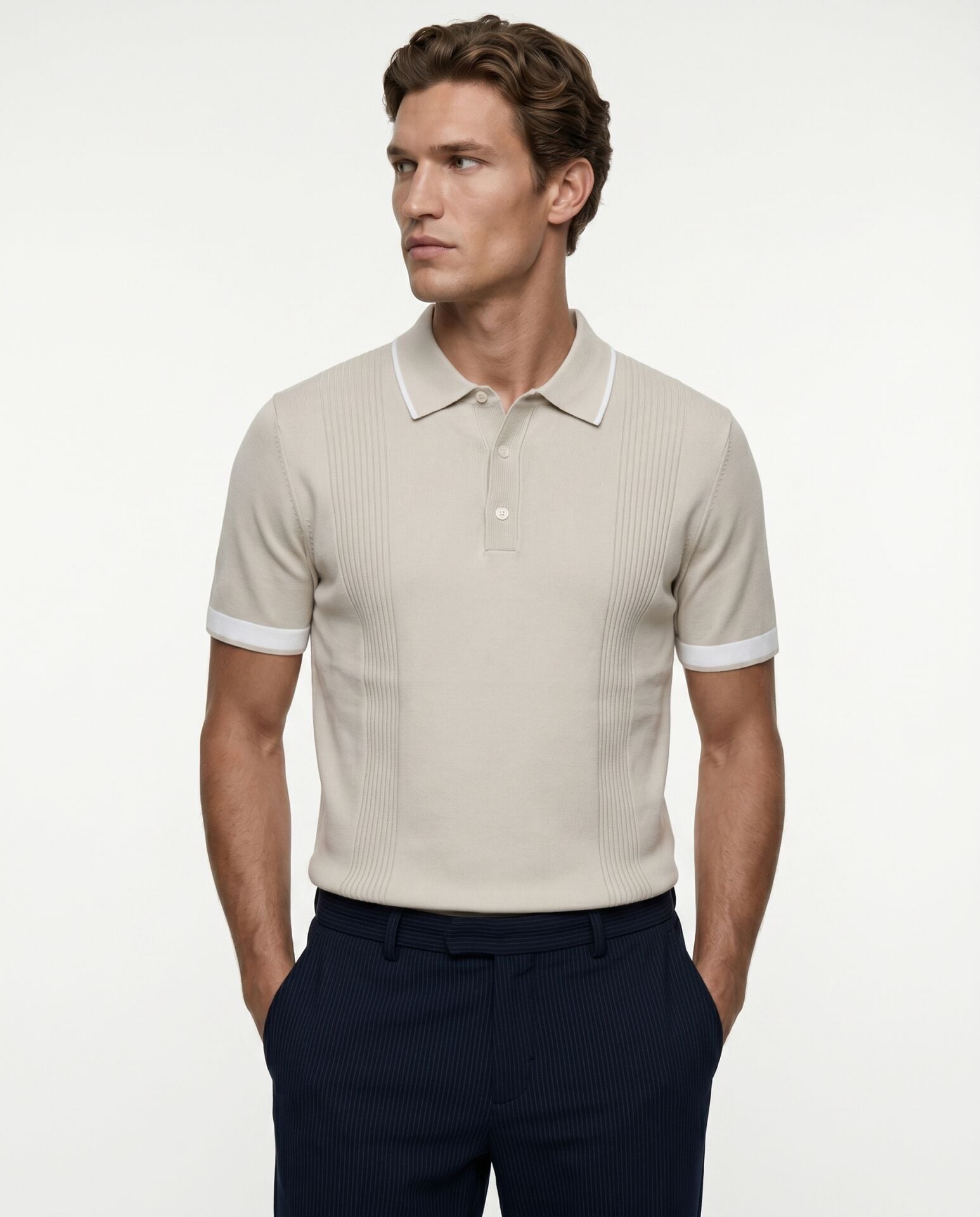 Bellagio Polo Triko T-Shirt Bej - L