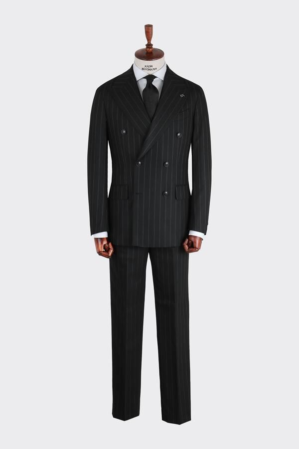 Kruvaze Takım Elbise Siyah - 46