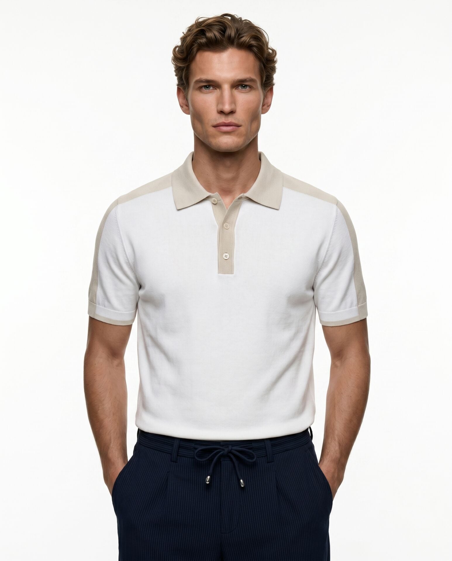 Maison Polo Triko T-Shirt Beyaz - XL