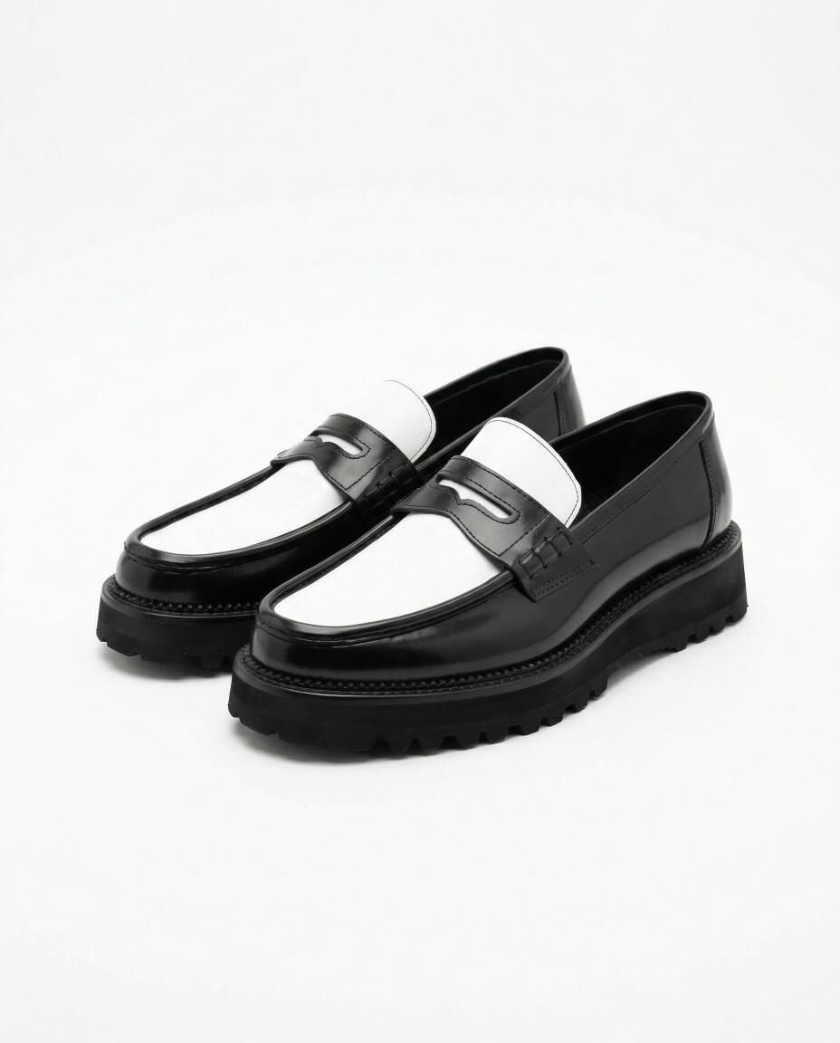 Loafer Ayakkabı Siyah-Beyaz Açma - 41