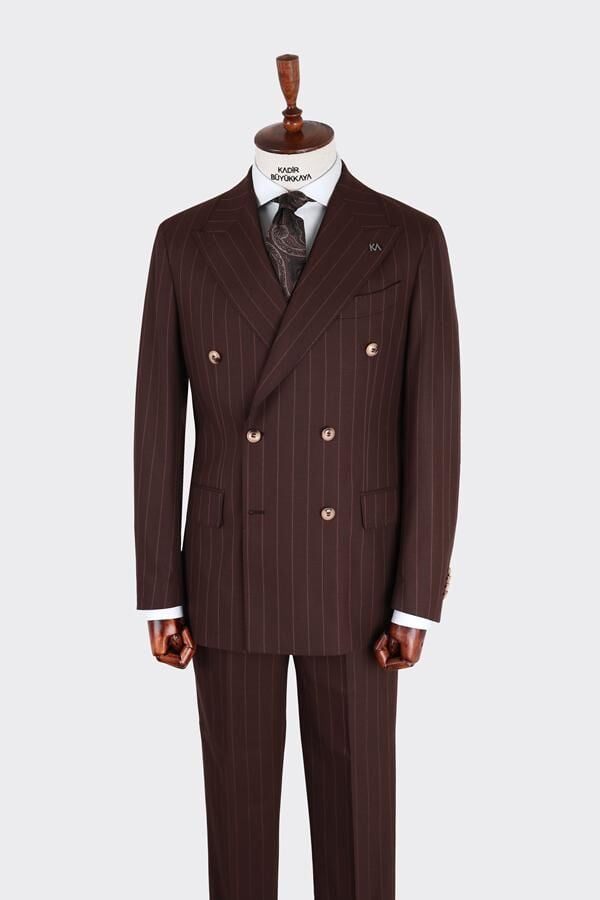 Kruvaze Takım Elbise Acı Kahve - 50