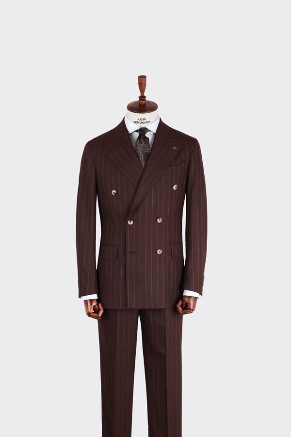 Kruvaze Takım Elbise Acı Kahve - 54