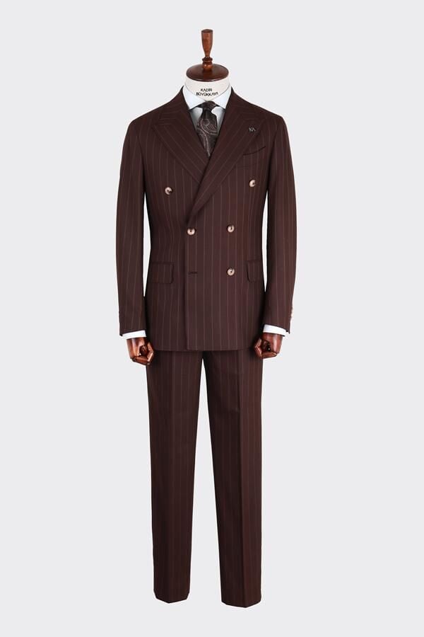 Kruvaze Takım Elbise Acı Kahve - 56