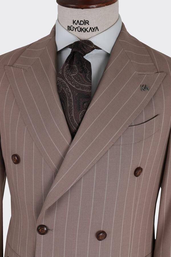 Kruvaze Takım Elbise Vizon - 56